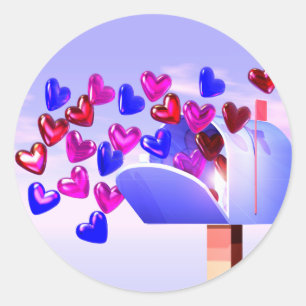 Sticker Rond Valentine Heart Mail2