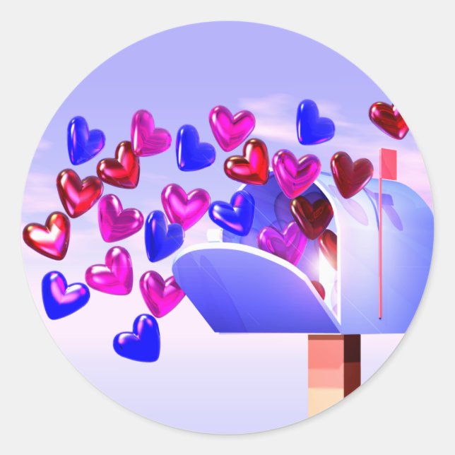 Sticker Rond Valentine Heart Mail2 (Devant)