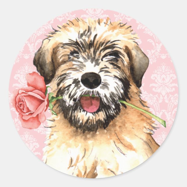 Sticker Rond Valentine Rose Wheaten (Devant)