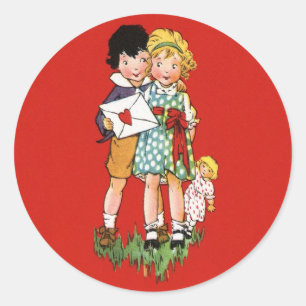 Sticker Rond Valentine vintage