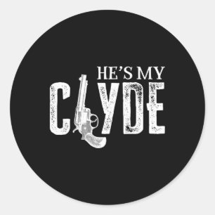 Sticker Rond Valentines Bonnie Clyde jumeler Couple Love Top