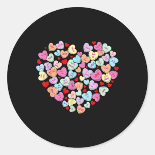 Sticker Rond Valentines Day Coeur Conversation Candy Coeur