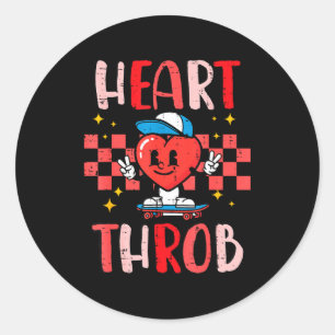 Sticker Rond Valentines Day Heart Throb Planche à Roulettes Mig