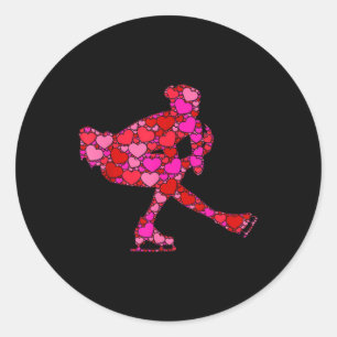 Sticker Rond Valentines du Coeur Rouge rose Filles - Figure
