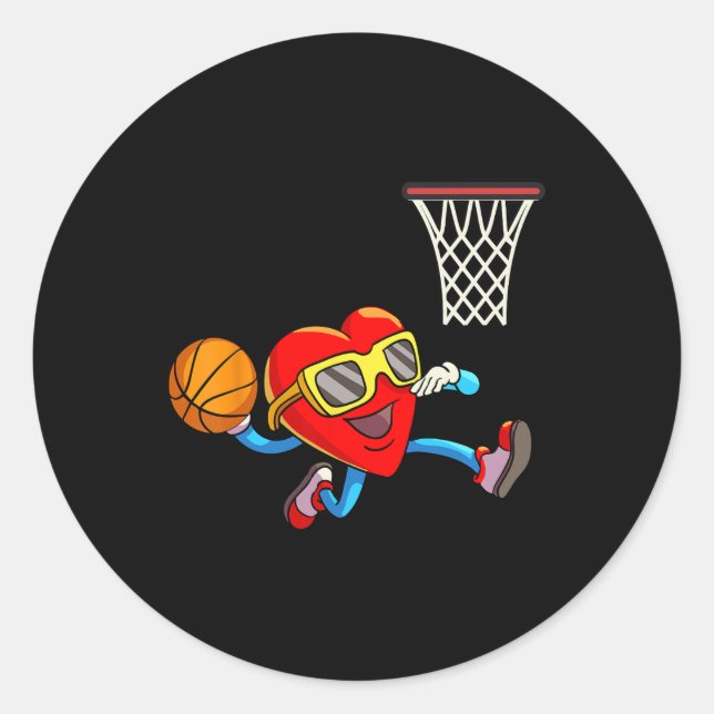 Sticker Rond Valentines Jour Enfants garçons Hommes Coeur Dunki (Devant)