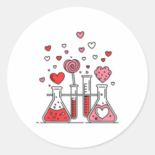 Sticker Rond Valentines Jour Vibes Enseignant Sciences 100 Jour