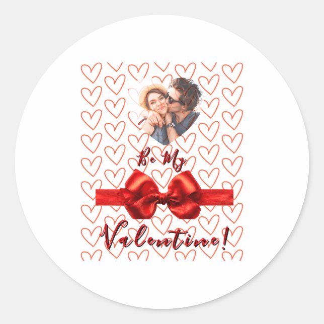 Sticker Rond Valentines Red Nk Izable Photo  (Devant)