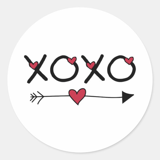 Sticker Rond Valentines XOXO (Devant)