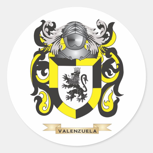 Sticker Rond Valenzuela Family Crest (Armoiries) (Devant)