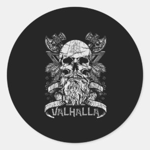 Sticker Rond Valhalla Odin Viking Motif