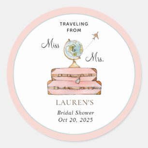 Sticker Rond Valises de voyage Cadeau de mariage 