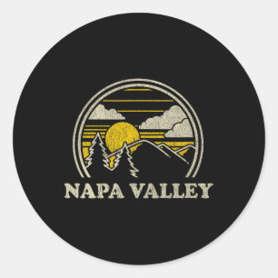 Sticker Rond Vallée de Napa Californie Ca T Shirt Vintage Rando