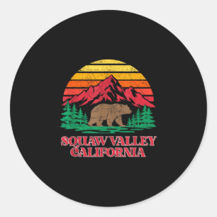 Sticker Rond vallée olympique ours grizzly californie vintage