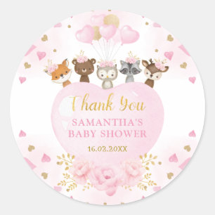 Sticker Rond Vallentines de Bois Vive Amour Bébé Fille