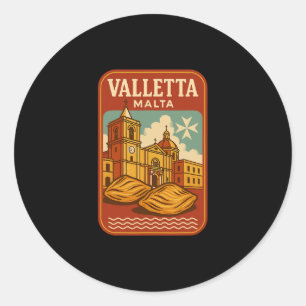 Sticker Rond Valletta Malte Souvenir Nourriture Maltaise Et Voy
