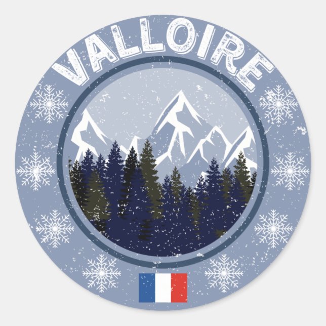 Sticker Rond Valloire Station de ski (Devant)