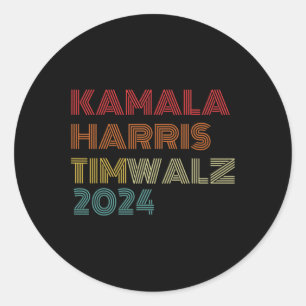 Sticker Rond Valse 2024 Election Kamala Harris Tim Waltz 2024 1