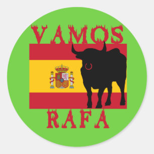 Sticker Rond Vamos Rafa avec le drapeau de l'Espagne