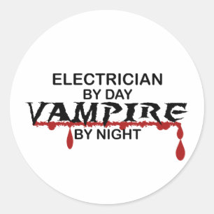 Sticker Rond Vampire électrique par nuit