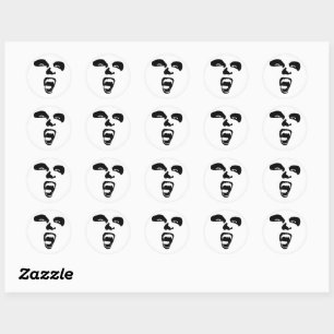 Sticker Rond Vampire Face Horreur Art gothique original