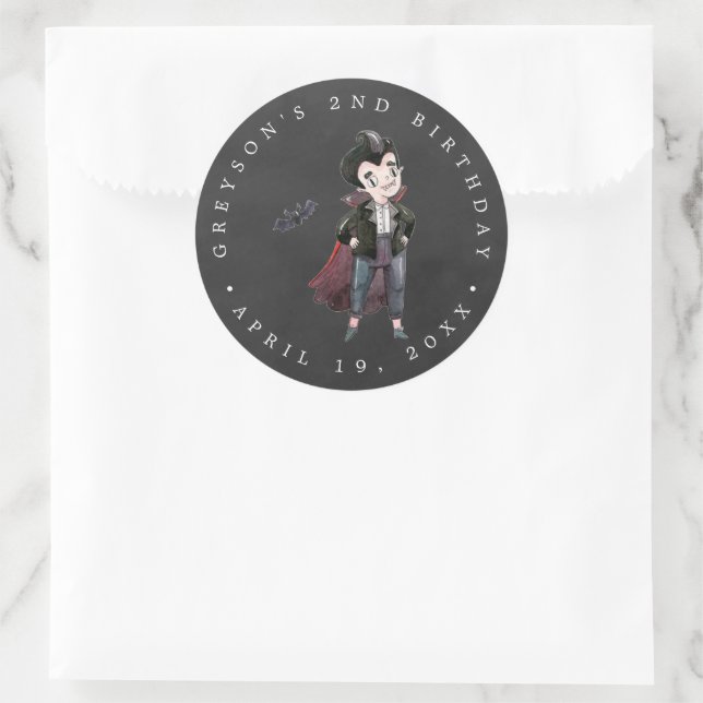 Sticker Rond Vampire | Fête d'anniversaire d'Halloween Favorise (Sac)