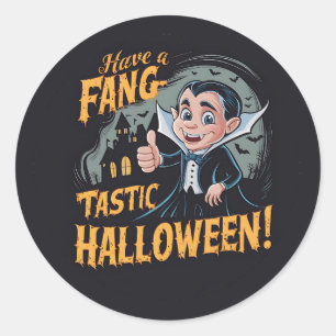 Sticker Rond Vampire Funny ont une Halloween fantaisiste