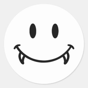 Sticker Rond Vampire Smile
