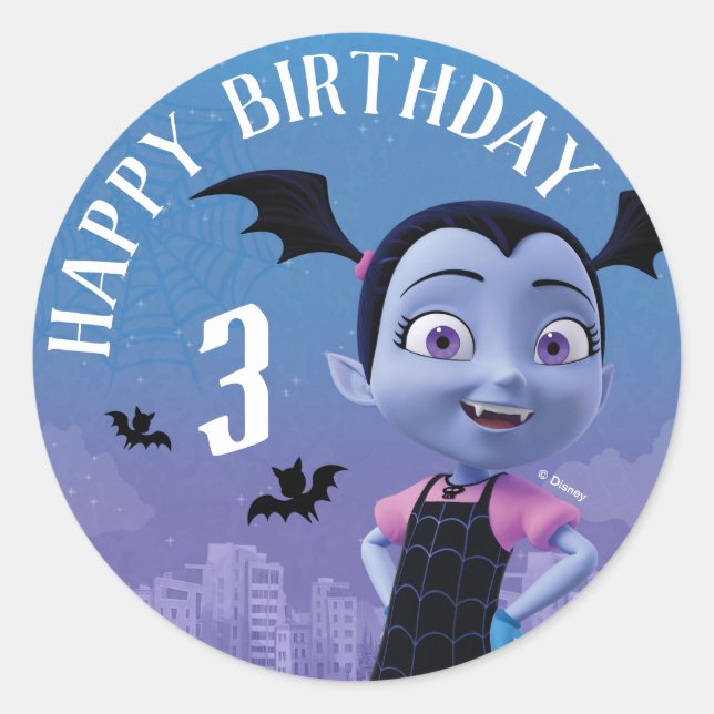 Sticker Rond Vampirina | Joyeux anniversaire (Devant)
