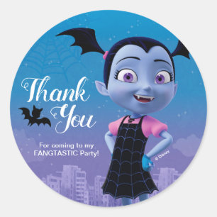 Sticker Rond Vampirina   Merci d'anniversaire