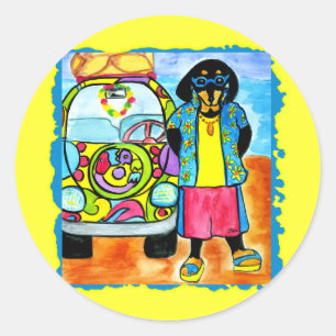Sticker Rond Van de Surfer Joe