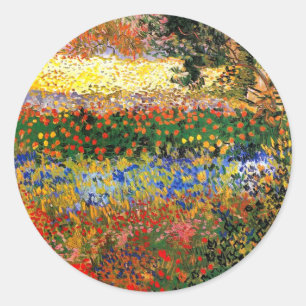 Sticker Rond Van Gogh - Jardin à Arles (alias Jardin des fleurs