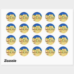 Sticker Rond Van Gogh, La Maison Jaune,
