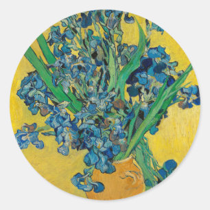 Sticker Rond Van Gogh Vase avec l'impressionnisme classique d'I