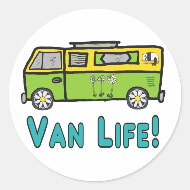 Sticker Rond Van Life (Devant)