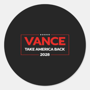 Sticker Rond Vance 2028 Président Drapeau États-Unis Élection C