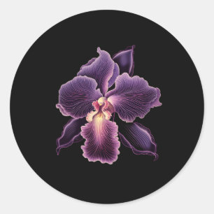 Sticker Rond Vanda violet orchidée Plante fleuriste jardinier