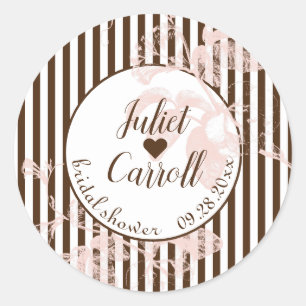 Sticker Rond Vanille Fête des mariées blanche et chocolat