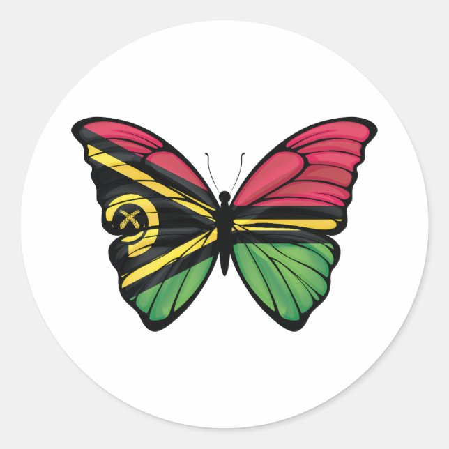 Sticker Rond Vanuatu Butterfly Classic Round Sti (Devant)