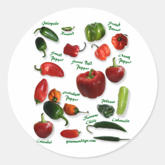 Sticker Rond Variétés de chili
