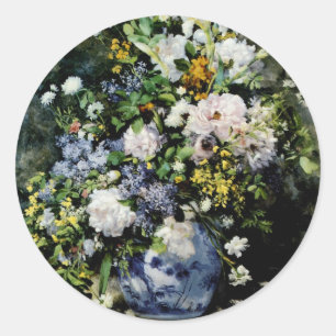 Sticker Rond Vase de fleurs