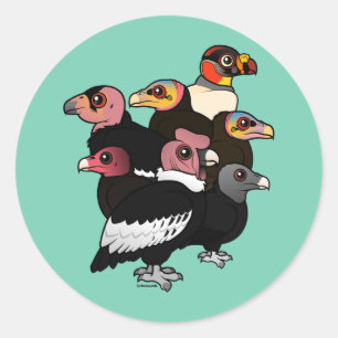 Sticker Rond Vautours du nouveau monde