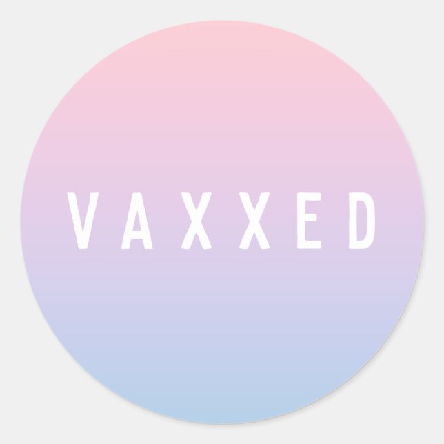Sticker Rond Vaxxed | Pastel Gradient Covid-19 Vacciné (Devant)
