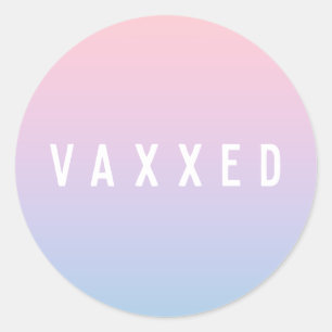 Sticker Rond Vaxxed Pastel Gradient Covid-19 Vacciné