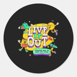 Sticker Rond Vbs 2025 Vivez-le Amour comme Jésus Vacances Bibli