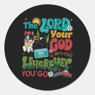 Sticker Rond Vbs Road Trip En Route Avec Dieu 2025 Adolescents