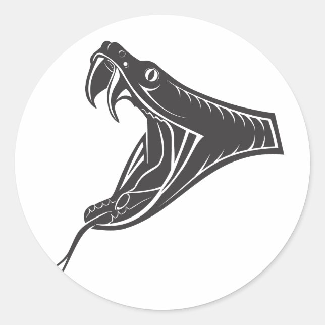 Sticker Rond vecteur-tête-serpent (Devant)