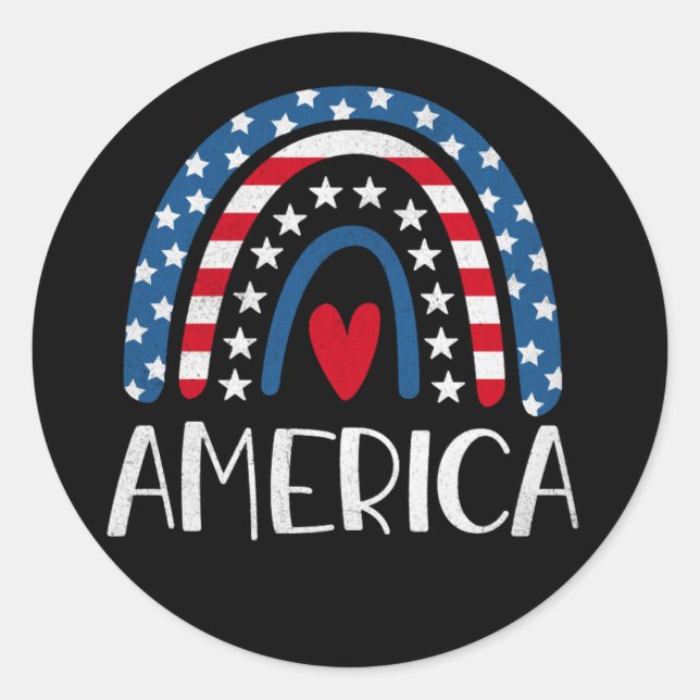 Sticker Rond Vector 4 juillet fête de l'indépendance américaine (Devant)