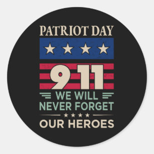 Sticker Rond Vector patriot jour 9 11 nous n'oublierons jamais 