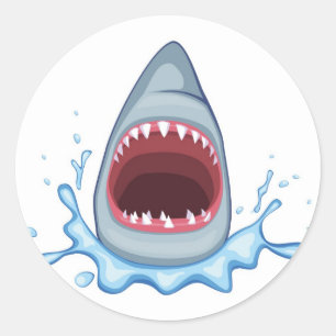 Sticker Rond vectorstock_383155 Dents de requin caricaturés aff