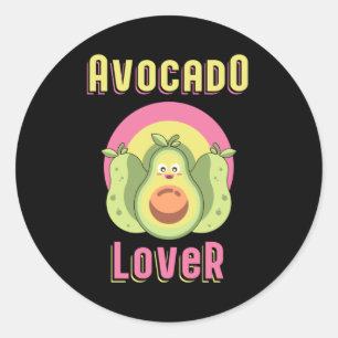 Sticker Rond Vegan Animal Rights Avocado Veganism Funny Cadeau
